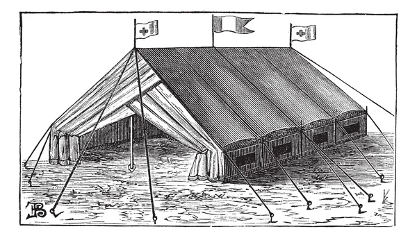 Двойная стеновая гравировка палатки — стоковый вектор