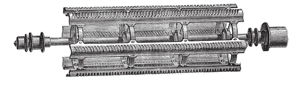 Винтажная гравировка с автоматом для разрезания трещин (Barrett) — стоковый вектор