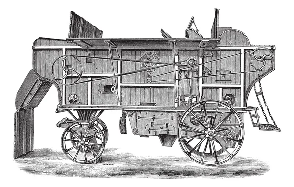 Винтажная гравировка Thresher machine (Hornsby) — стоковый вектор
