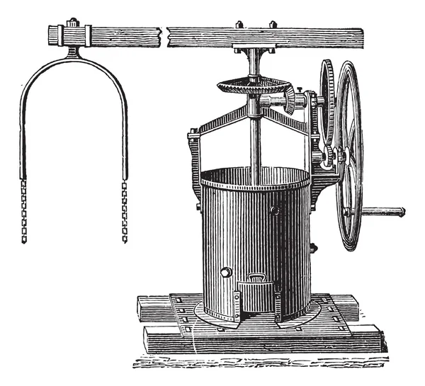 Mélangeur pour la préparation de la gravure vintage mortier — Image vectorielle