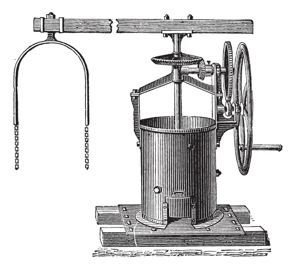 stock vector Mixer for the preparation of mortar vintage engraving