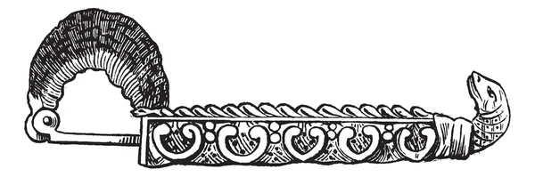 ギリシャ腓骨 (ブローチ) ビンテージ彫刻 — ストックベクタ