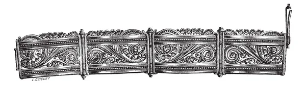 Filigree bracelet vintage engraving — Wektor stockowy