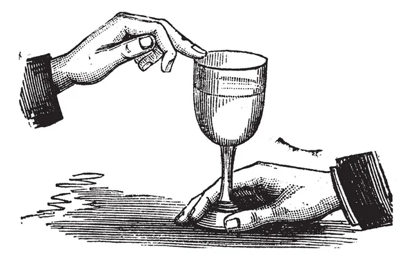 Πώς να παράγουν υγιή αντήχηση με ένα υγρό δάχτυλο σε ένα ποτήρι κρασί — Διανυσματικό Αρχείο