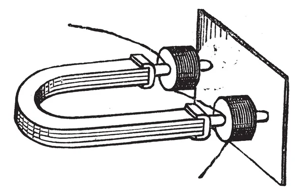 Fig. 1. - Campana telefonica (forma originale), incisione vintage . — Vettoriale Stock