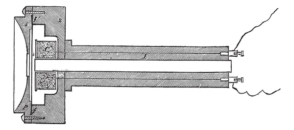 Fig. 2. - Campana magnetica Telefono, incisione vintage . — Vettoriale Stock