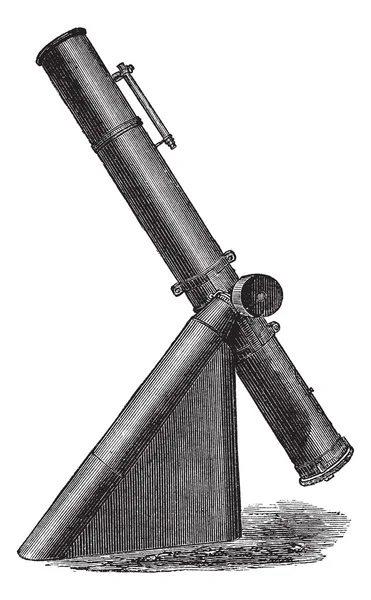 Fig. 4. -reflekterande teleskop eller reflekterande, vintage gravyr. — Stock vektor