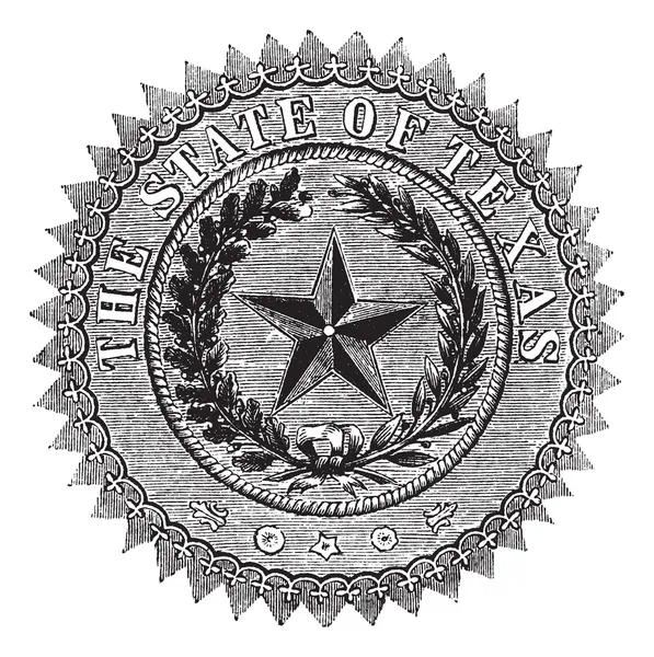 stock vector Seal of the State of Texas, vintage engraving.