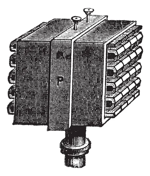 Fig. 1. -thermopile, Grawerowanie vintage. — Wektor stockowy