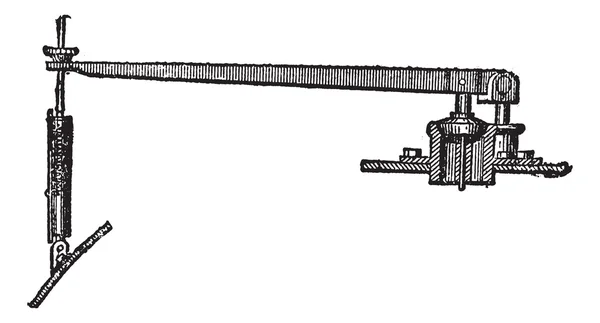 Рельефный клапан с пружинным управлением, старинная гравировка — стоковый вектор
