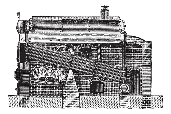 Babcock & Wilcox Chaudière, gravure vintage — Image vectorielle