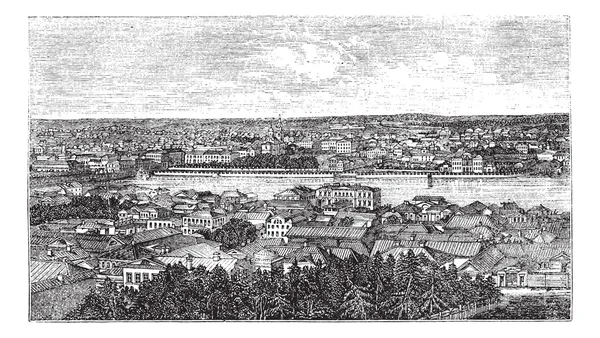 예카테린부르크 1890 러시아에서 스베르들롭스크 빈티지 새겨진 예카테린부르크 — 스톡 벡터