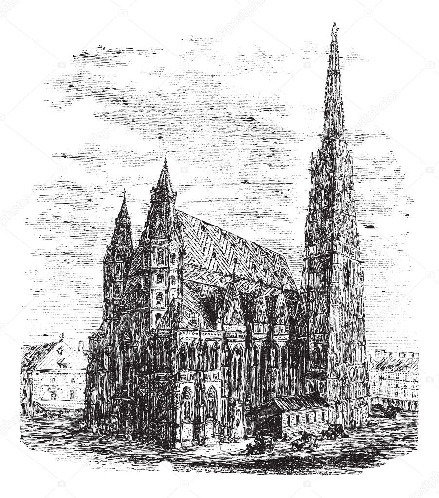 Limoges Cathedral, in Haute-Vienne, Limousin, France, vintage en