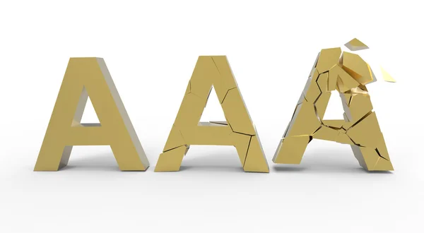stock image Triple A symbol collapsing