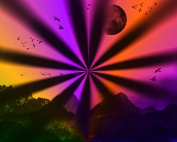 Kleurrijke maan achtergrond — Stockfoto