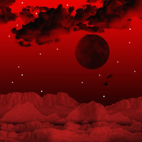 Kouzelná červená obloha — Stock fotografie