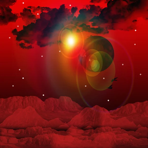 Rød himmelbakgrunn – stockfoto