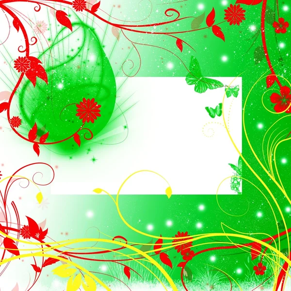 Grüner floraler Rahmen — Stockfoto