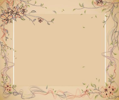 Floral border frame clipart