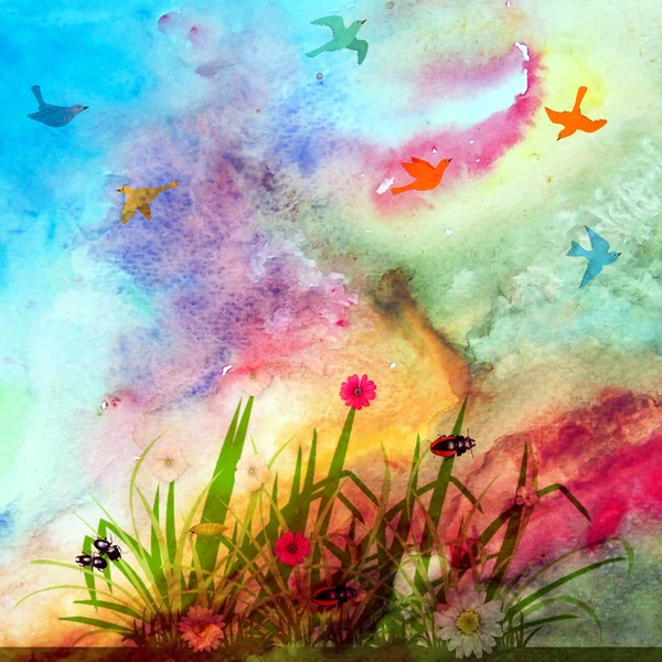 Colorful summer illustration — Stock Photo, Image