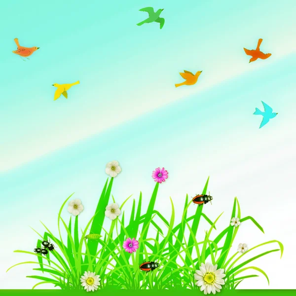 Cute spring background — Stock Photo, Image