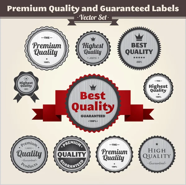 stock vector Premium Quality And Guaranteed Labels