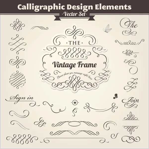Kalligrafische Designelemente — Stockvektor