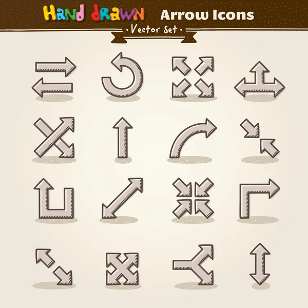 Set di icone con freccia a mano vettoriale Illustrazione Stock