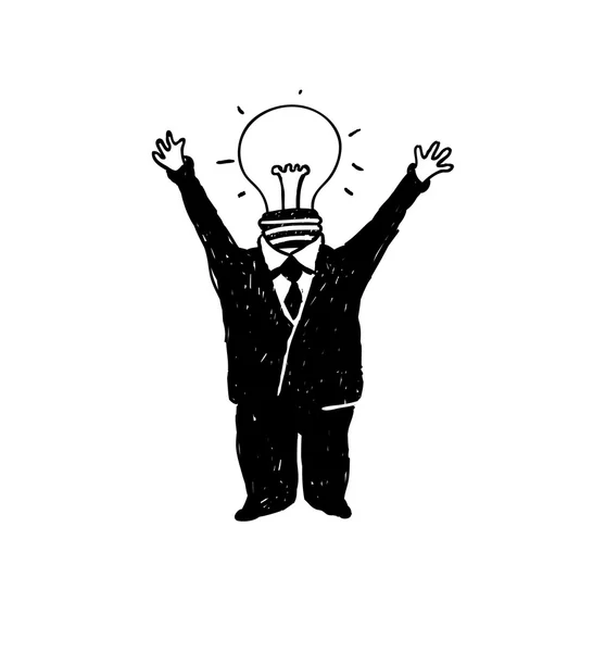 Lampa hlava podnikatel — Stockový vektor