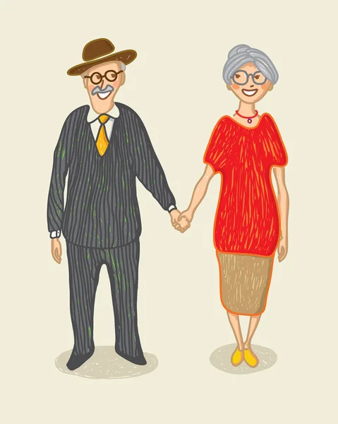 Grand-mère et grand-père — Image vectorielle