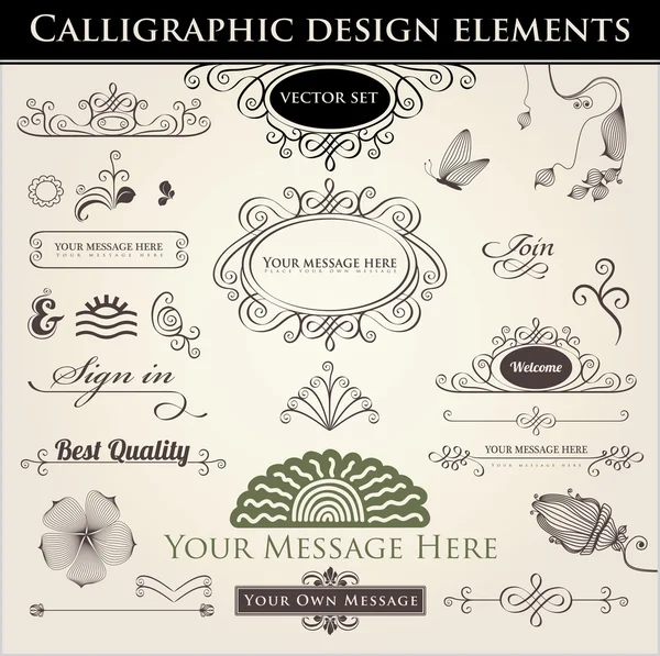 Kalligrafische Designelemente — Stockvektor
