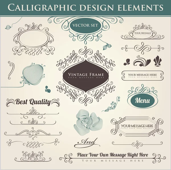 Kalligrafiska designelement Royaltyfria illustrationer