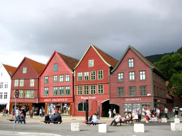 Bergen case in legno — Foto Stock