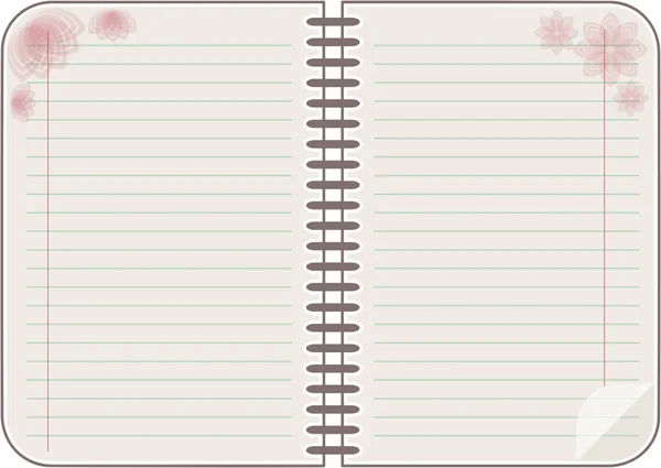 Vettore notebook con floreale — Vettoriale Stock