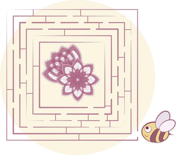 Maze's bee — Stock Vector