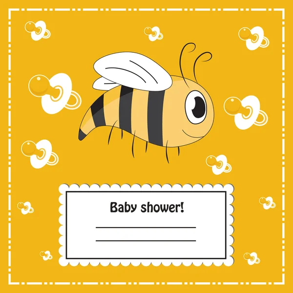 Carte d'invitation de douche bébé, vecteur — Image vectorielle