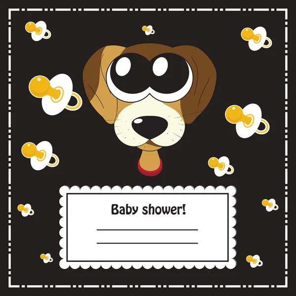Carte d'invitation de douche bébé, vecteur — Image vectorielle