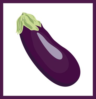 Cartoon eggplant (aubergine), vector illustration clipart