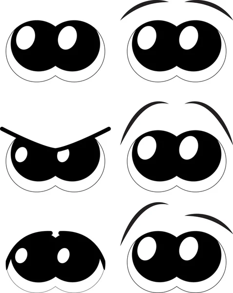Ensemble de dessins animés yeux sur fond blanc — Image vectorielle