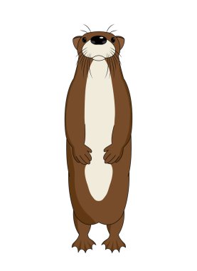 Funny cartoon otter, vector illustration clipart