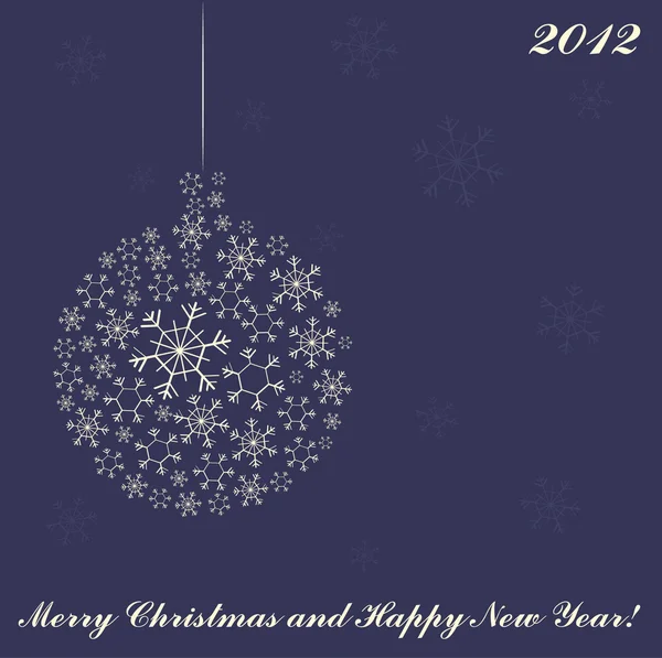 かわいいクリスマス カード、ベクトル図、2012 — ストックベクタ