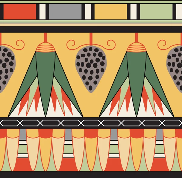 Adorno egipcio, ilustración vectorial, patrón sin costuras — Vector de stock
