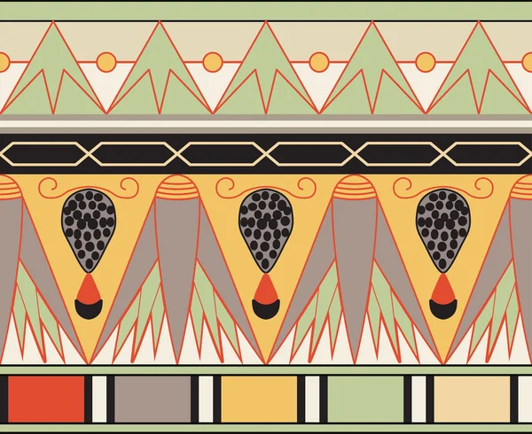 Ägyptisches Ornament, Vektorillustration, nahtloses Muster — Stockvektor