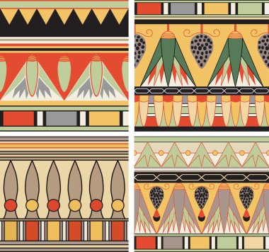 Set of ancient egyptian ornament, vector, seamless pattern clipart