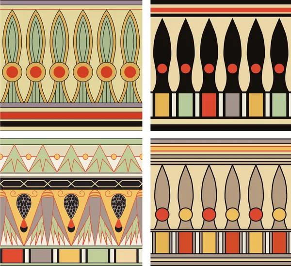 Conjunto de ornamento egípcio antigo, vetor, padrão sem costura — Vetor de Stock
