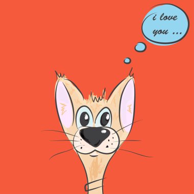 Funny greeting card for Valentine's Day, vector clipart