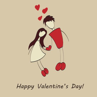 Funny greeting card for Valentine's Day, vector clipart