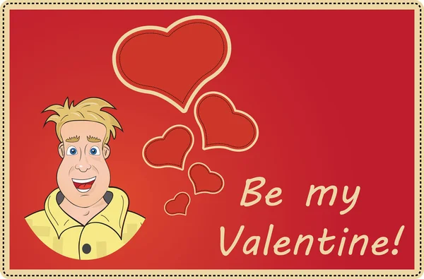 Romantische kaart voor Valentijnsdag met roos, vector — Stockvector