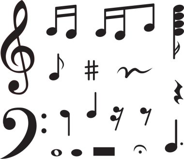 Icon set of musical notes. vector illustration