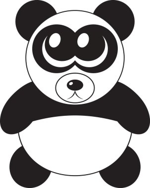 Cute cartoon panda with big eyes, vector illustration clipart